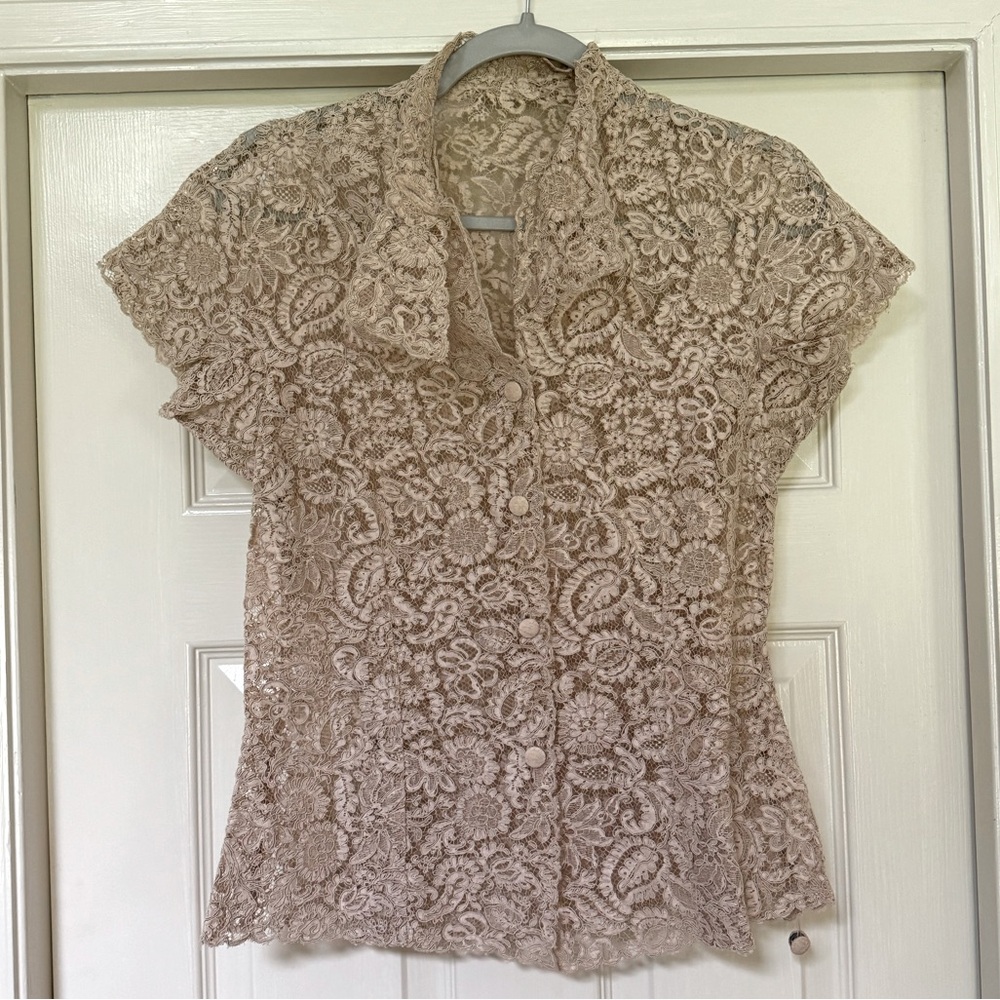 Vintage Lace Button down blouse